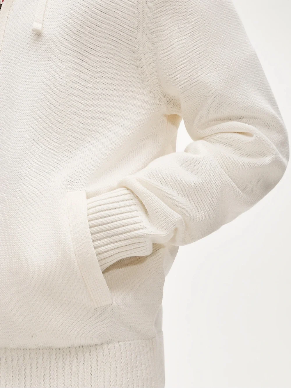 J. CREW Heritage cotton hooded full-zip sweater in Ivory Size S NWT $128 CT606